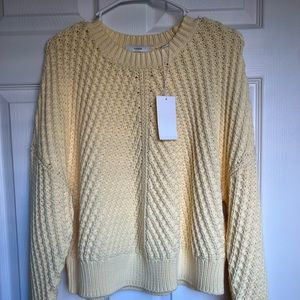 NWT Vince Women’s Yellow Cable-knit Sweater Size M